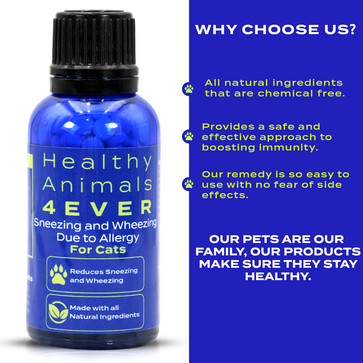 Sneezing and Wheezing Due to Allergy Formula for Cats, 30-Day Supply