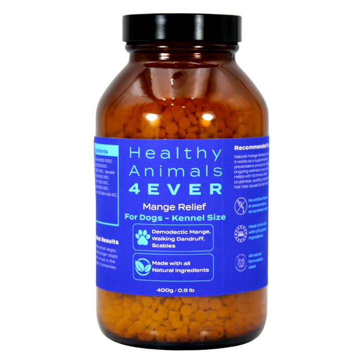 Mange Relief for Dogs - Treatment for Itchiness, Scabs, & Hair Loss Caused by Mites | All-Natural, Homeopathic, Non-Toxic, Tablets, Big Jar