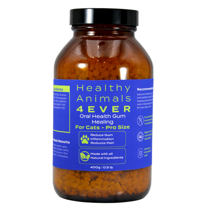 Cat Oral Health - Relieves Inflammation, Soothes Pain & Fights Gum Disease - Natural, Non-GMO, Organic, Gluten-Free & Chemical-Free - Tablets, Big Jar