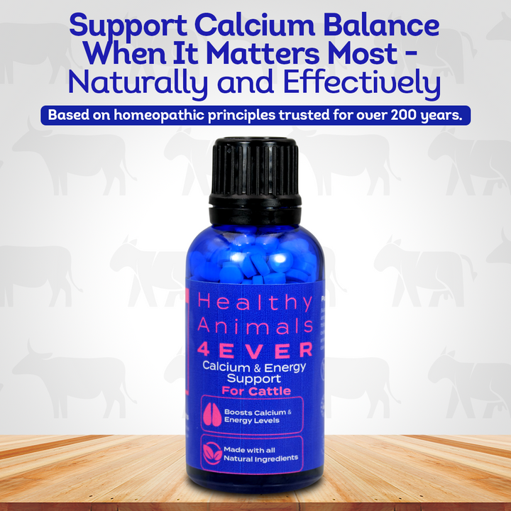 Cattle Milk Fever Support - Boosts Calcium & Energy Levels and Promotes Vitality & Alertness - All-Natural, Homeopathic Formula - 300+ Tablets