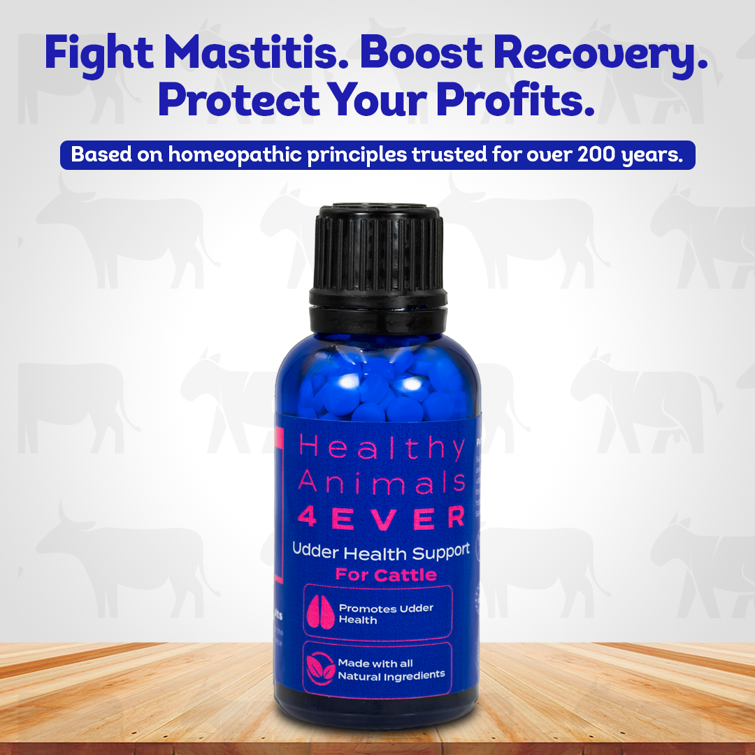 Mastitis Recovery Supplement for Cattle - Udder Health Support - Normalize Milk Production - All-Natural, Gentle Formula - 300+ Tablets
