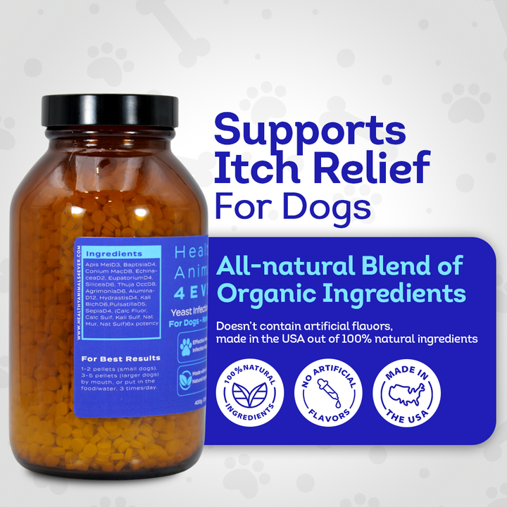 Dog Yeast Protection - Homeopathic Support for Yeast Infections - All-Natural Preventive Care for Skin & Ear Health - Tablets, Big Jar