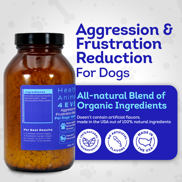 Calming Tablets for Stressed and Aggressive Dogs - Reduce Dog Aggression and Frustration & Promote Relaxation - All-Natural, Homeopathic Remedy - Tablets, Big Jar