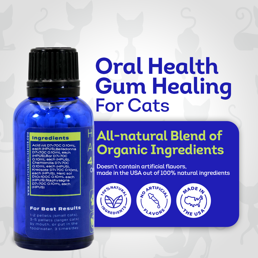 Cat Oral Health - Relieves Inflammation, Soothes Pain & Fights Gum Disease - Natural, Non-GMO, Organic, Gluten-Free & Chemical-Free - 300 Tablets