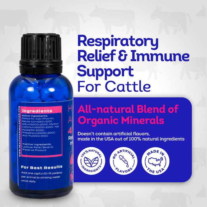 Cattle Respiratory Relief & Immune Support - Clears Airways, Promotes Recovery & Strengthens The Immune System - Natural, Non-Drowsy Formula - 300+ Tablets