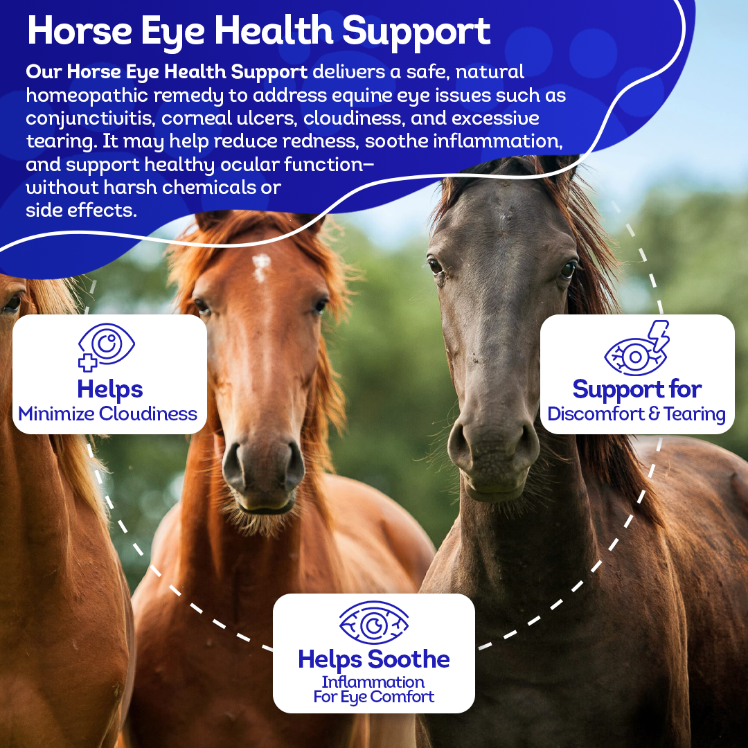Horse Eye Health Support - Maintains Normal Mineral Levels for Healthy Eyes - Highly Effective, Natural Homeopathic Supplement - 300 Pellets