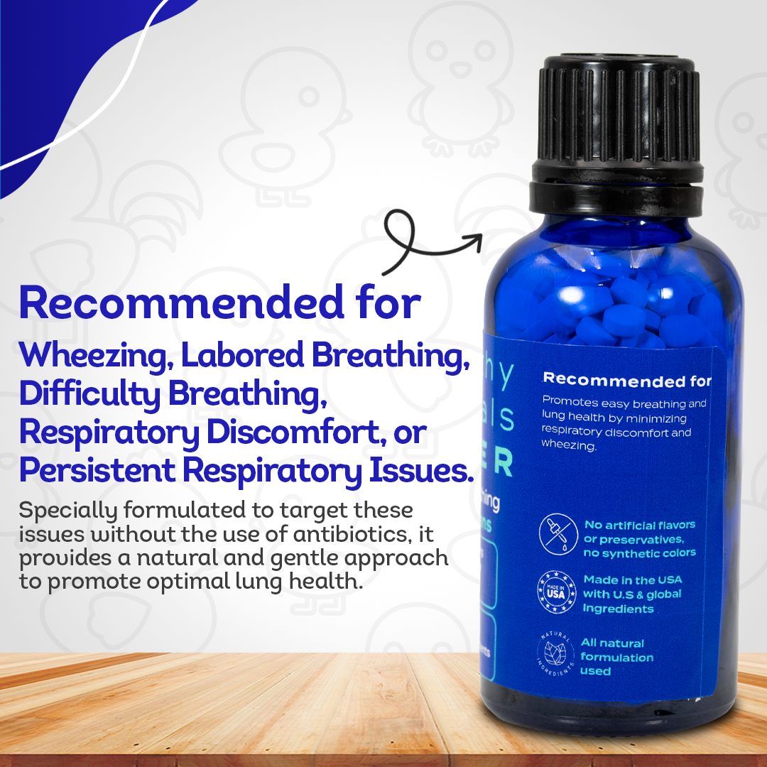 Chicken Respiratory Support Supplement - Effective Breathing Aid for Chickens - Highly Effective Homeopathic Formula - 300 Tablets