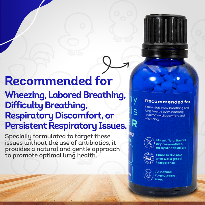 Chicken Respiratory Support Supplement - Effective Breathing Aid for Chickens - Highly Effective Homeopathic Formula - 300 Tablets