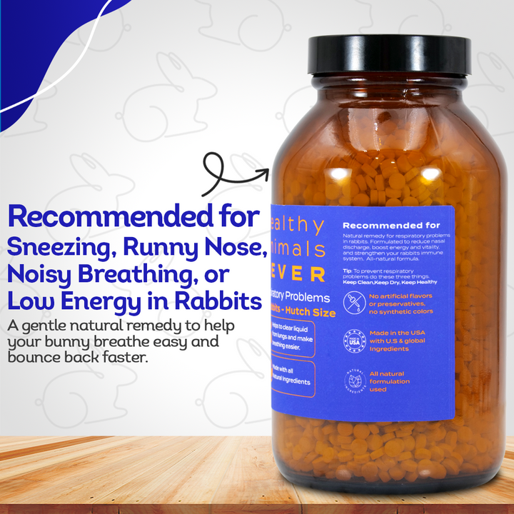 Rabbit Respiratory Remedy - Support for Snuffles, URI & Breathing Relief - Preventive Care - Natural, Homeopathic, Non-Toxic, Tablets, Big Jar