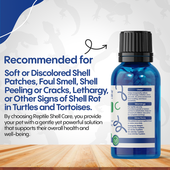Reptile Shell Care - Natural Support for Shell Rot, Tissue Repair & Healthy Shell Growth - Safe Homeopathic Formula - 300 Tablets