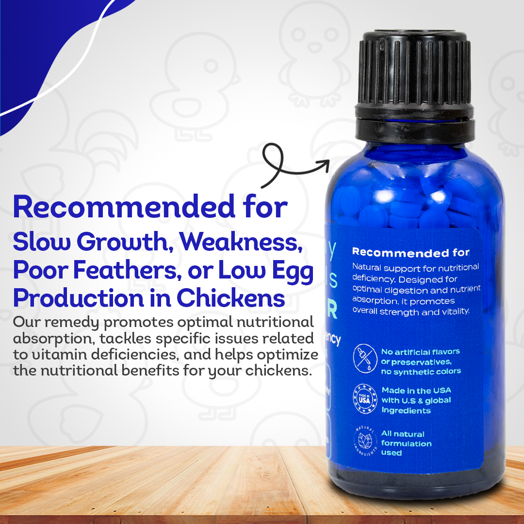 Chicken Nutritional Deficiency Supplement - Supports Balanced Nutrition & Health - Highly Effective, Natural Homeopathic Tablets - 300 Pellets