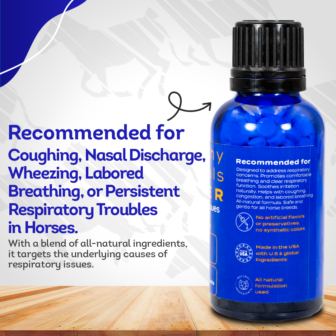 Horse Respiratory Issues Support - Helps Prevent Heaves, Allergies & Infections – Highly Effective, Natural Homeopathic Supplement - 300 Tablets