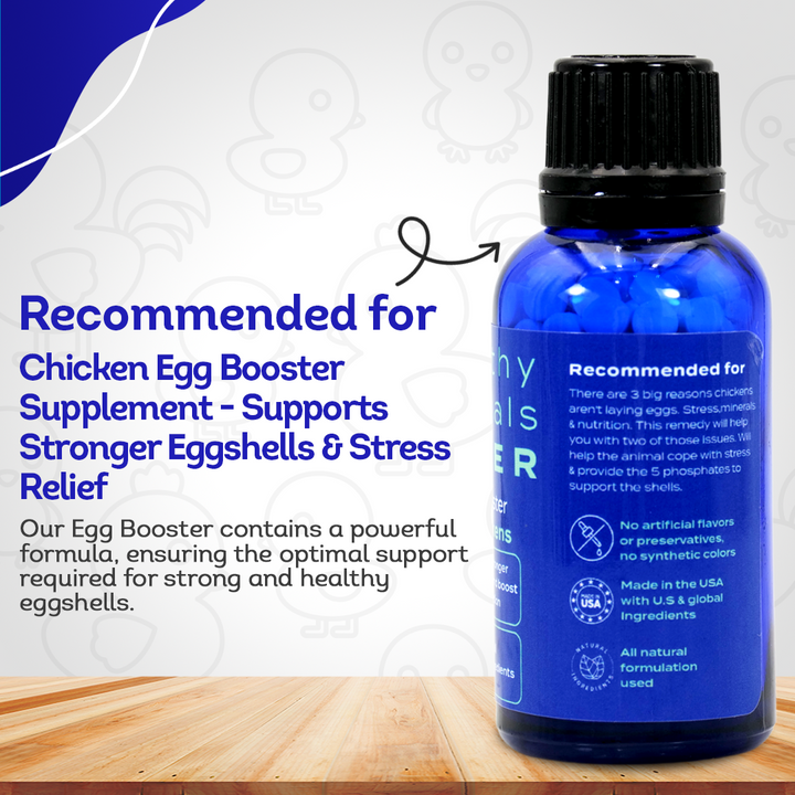 Chicken Egg Booster Supplement - Supports Stronger Eggshells & Stress Relief - Highly Effective Homeopathic Formula - Natural Egg Strengthening Tablets - 300 Count