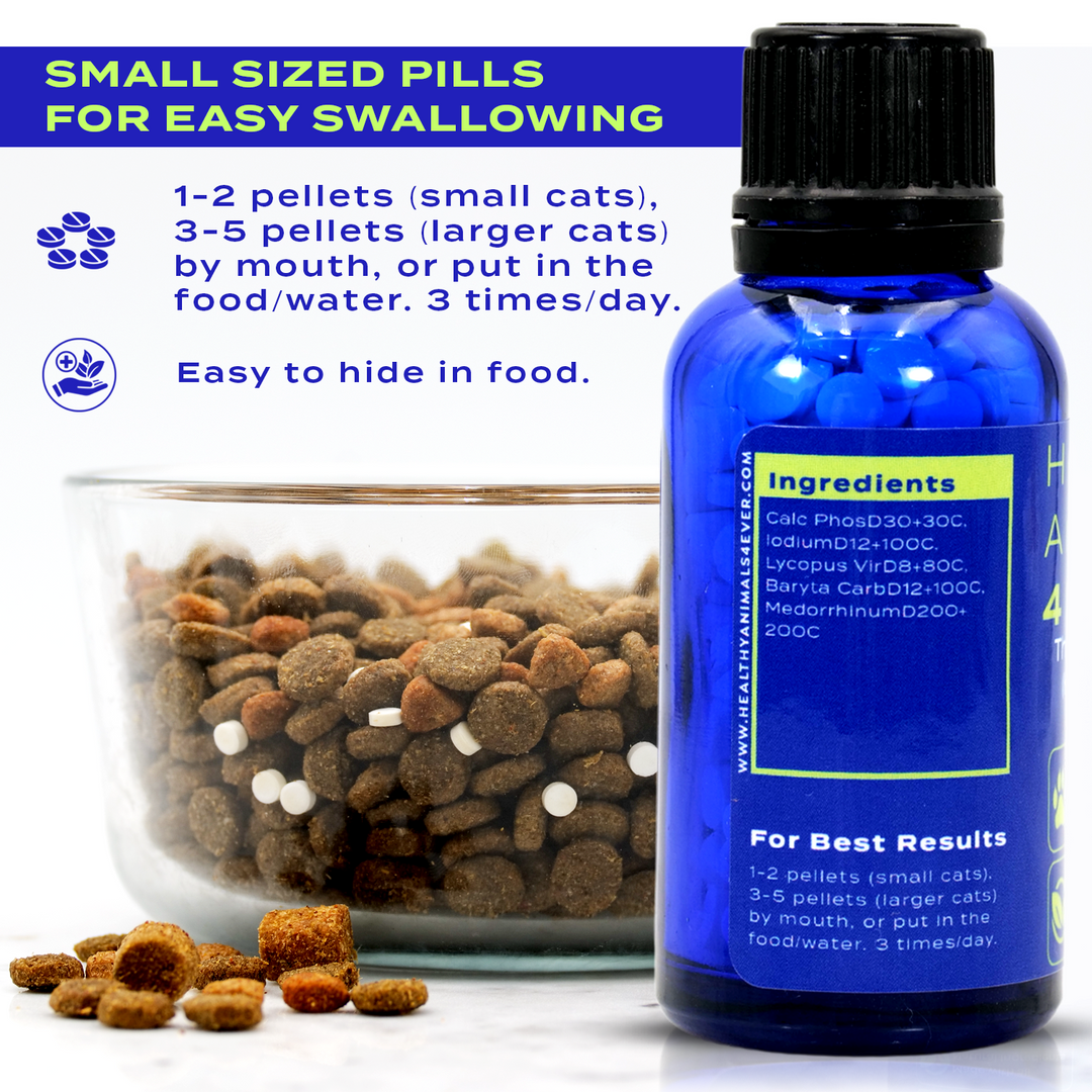 Natural Hypothyroidism Support Formula for Cats, 300 Pellets, 30-Day Supply