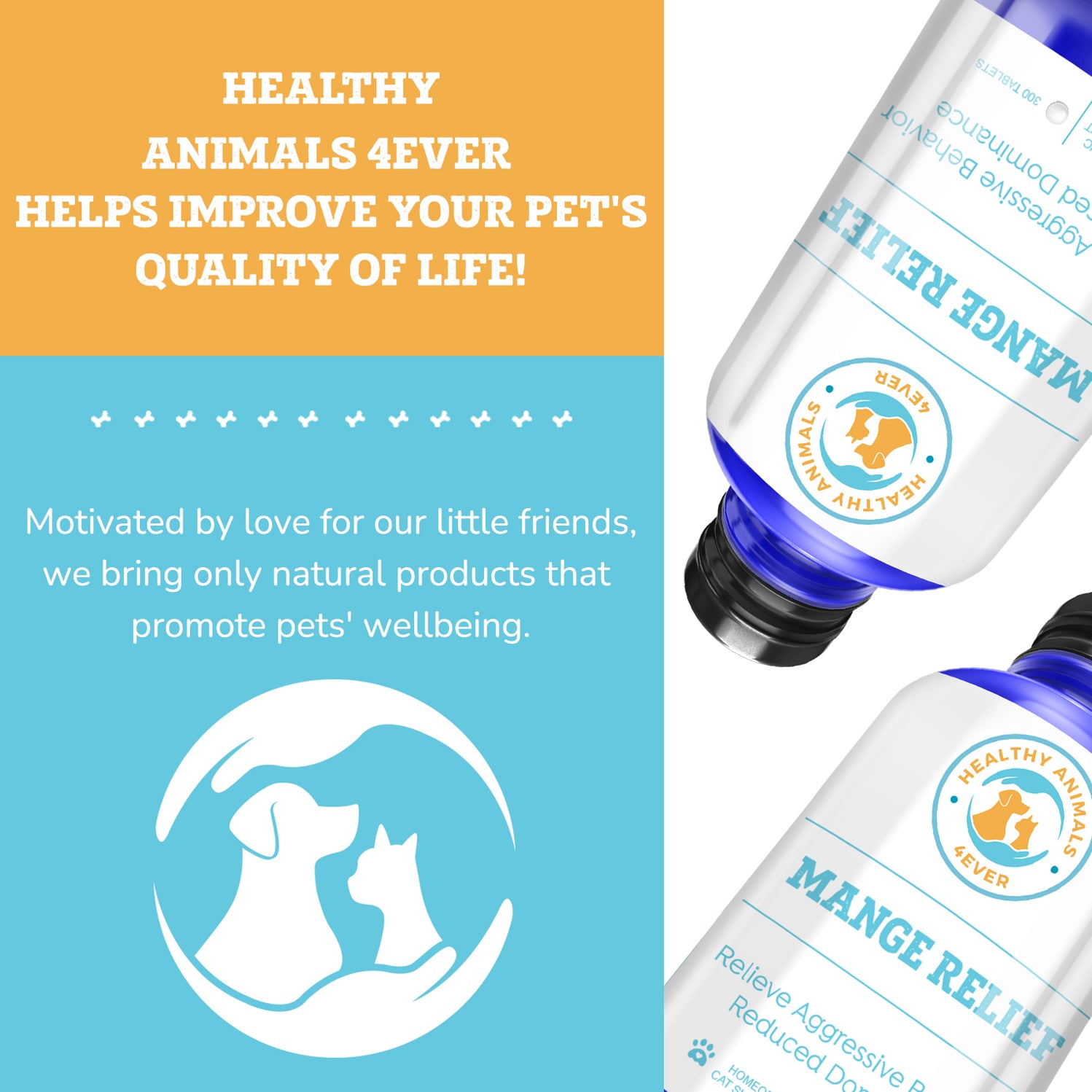 Mange Remedy for Cats Natural Support for Itchiness, Scabs, & Hair L