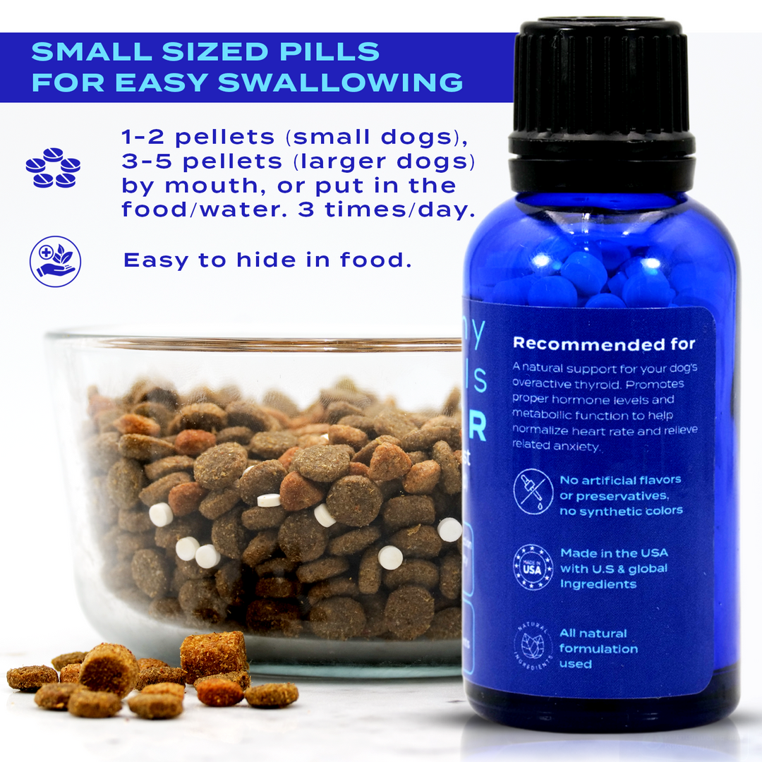 Natural Hyperthyroidism Support Formula for Dogs, 300 Pellets, 30-Day Supply