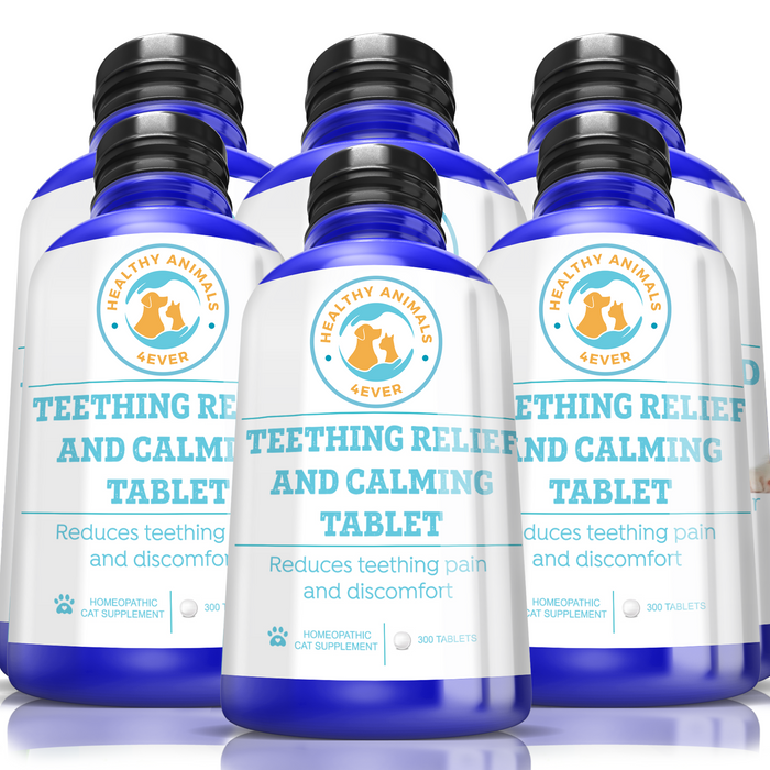 Teething Relief & Calming Formula for Cats, 300 Pellets, Six Pack- Save 50%