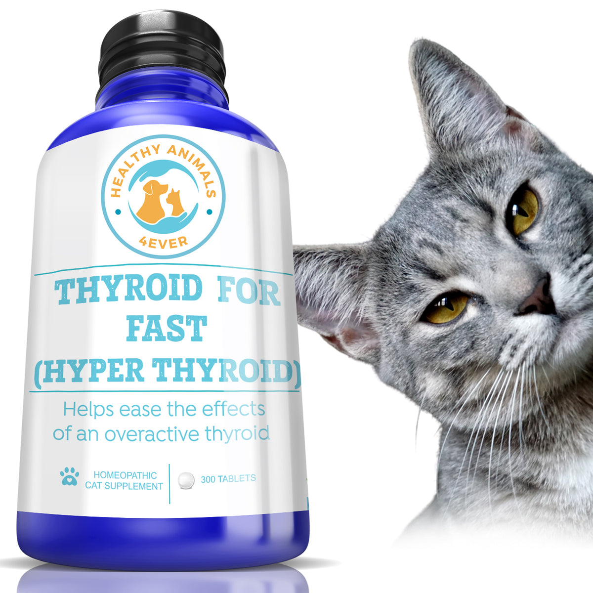 Natural Hyperthyroidism Support Formula for Cats, 300 Pellets, 30-Day ...
