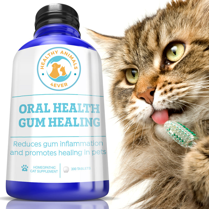 Oral Health Gum Healing Formula for Cats, 300 Tablets, Six Pack- Save 50%