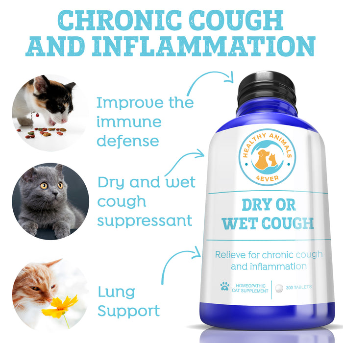 Dry or Wet Cough Formula for Cats, 300 Tablets, 30-Day Supply