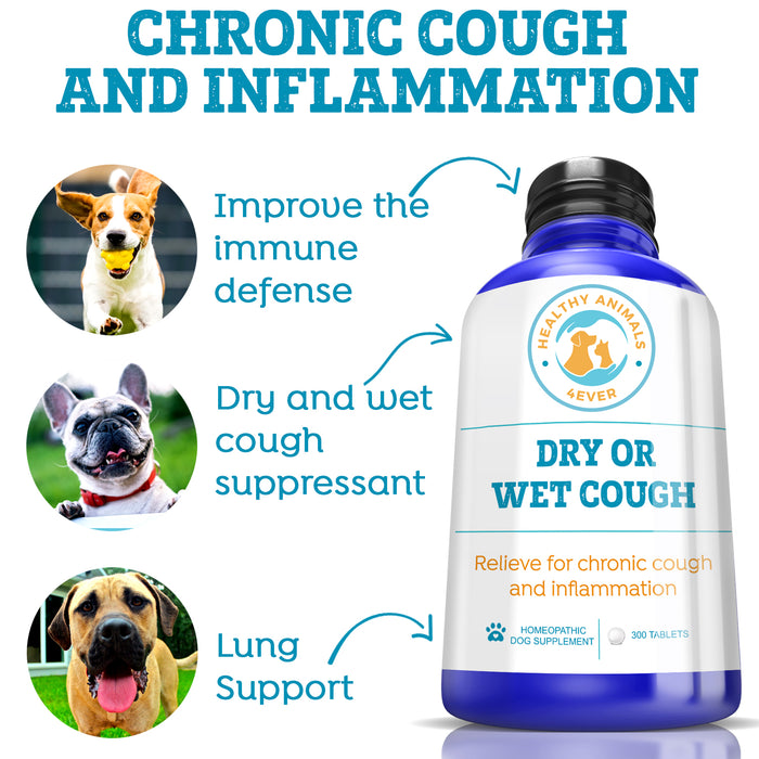 Dry or Wet Cough Formula for Dogs, 300 Tablets, 30-Day Supply