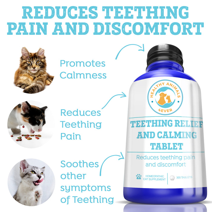 Teething Relief & Calming Formula for Cats, 300 Pellets, Six Pack- Save 50%