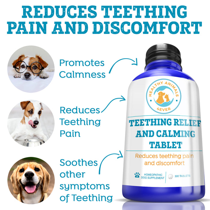 Teething Relief & Calming Formula for Dogs, 300 Pellets, 30-Day Supply