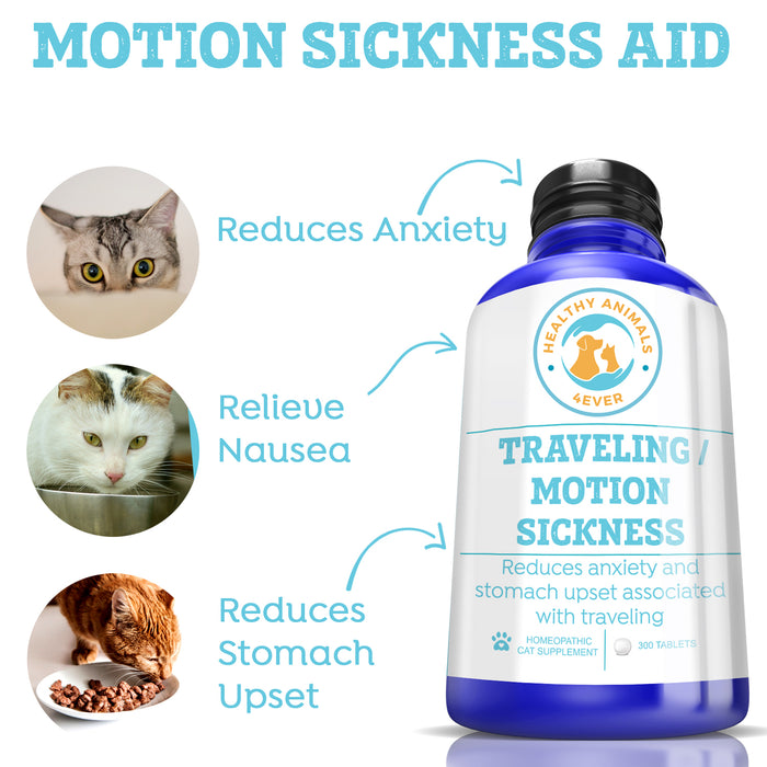 Traveling/Motion Sickness Support Formula for Cats, 300 Tablets, 30-Day Supply