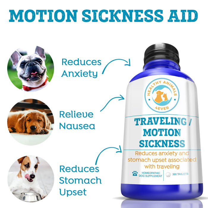 Traveling/Motion Sickness Support Formula for Dogs, 300 Tablets, 30-Day Supply