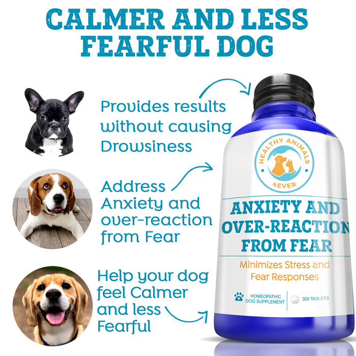 Anxiety and Over-Reaction from Fear Formula for Dogs, 300 Pellets, 30-Day Supply