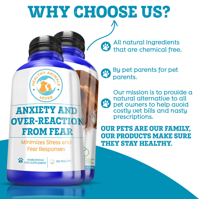 Anxiety and Over-Reaction from Fear Formula for Dogs, 300 Pellets, 30-Day Supply